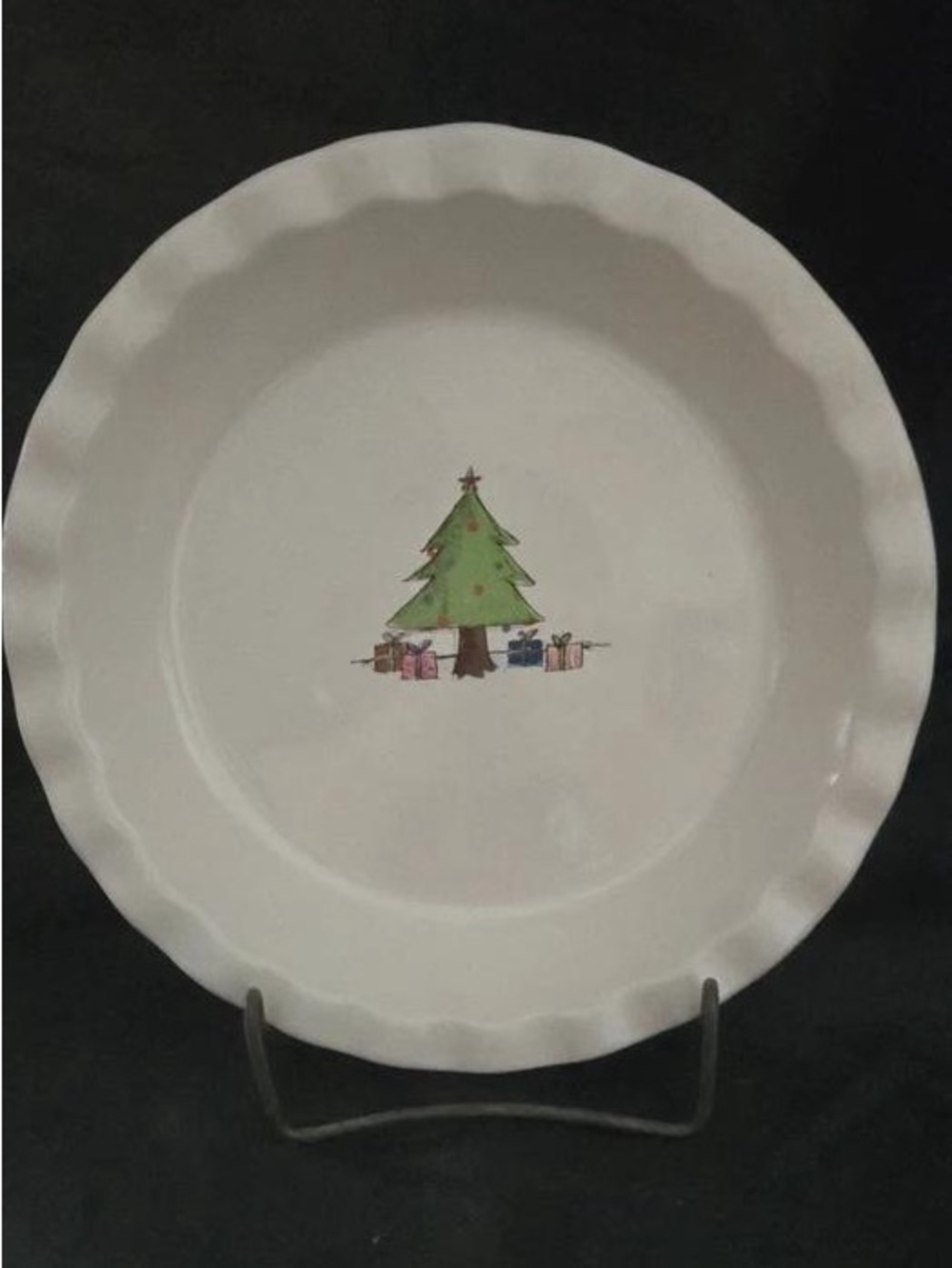 White Ceramic Holiday Tree Serving Plate
